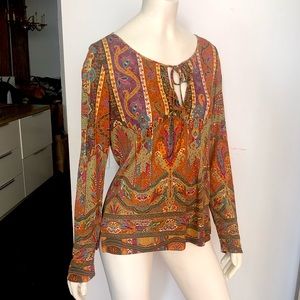 Etro Jersey Long Sleeve Top Size 12 (Italian 46)